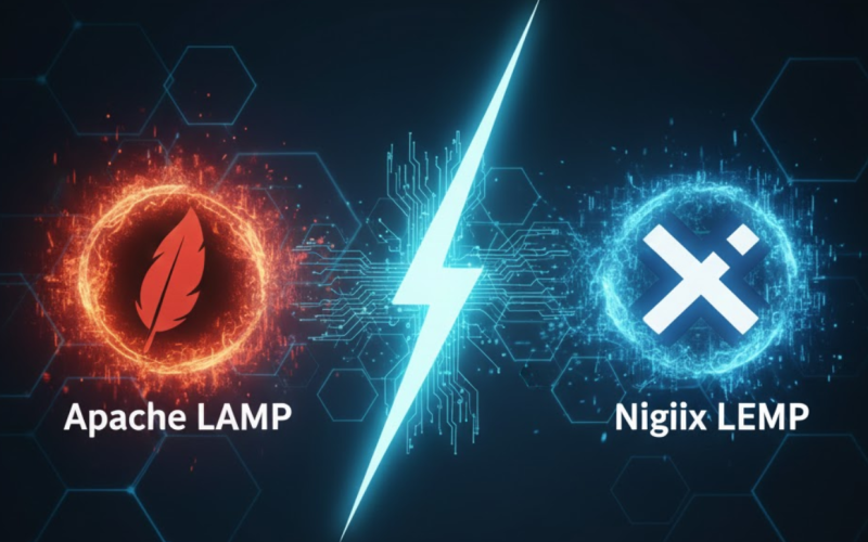 Nginx vs Apache: performance and scalability comparison infographic (2025)